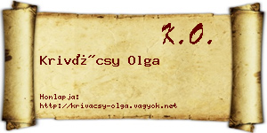 Krivácsy Olga névjegykártya