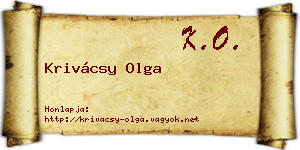Krivácsy Olga névjegykártya