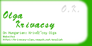 olga krivacsy business card